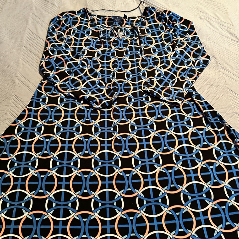 Kaari Blue Geometric Patterned Dress